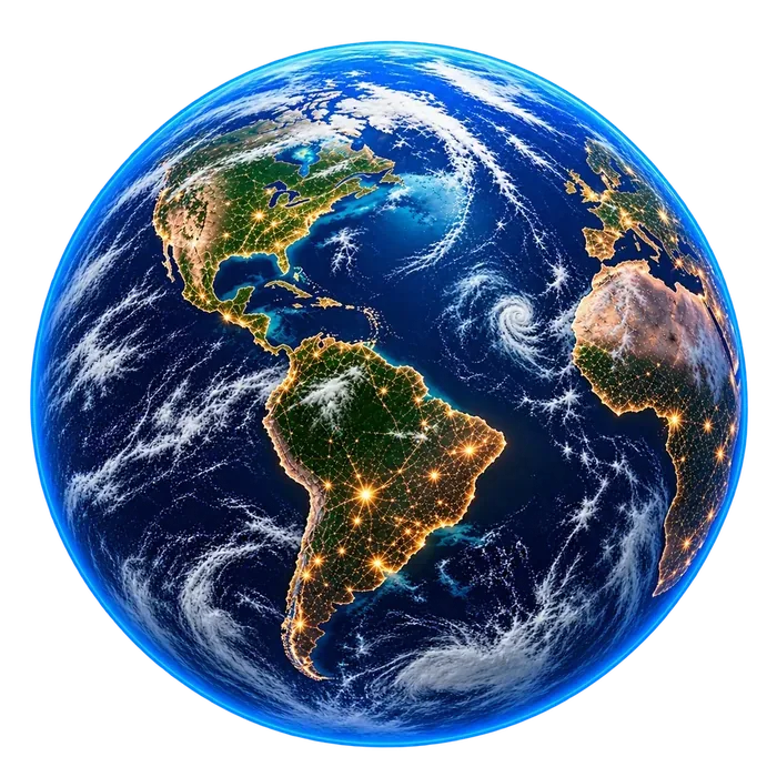 Spinning Earth globe